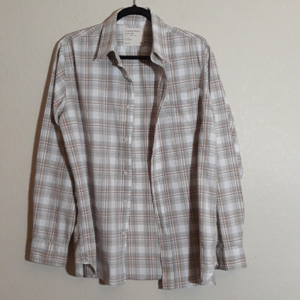 80s Wrangler Jeans Co men button plaid shirt M